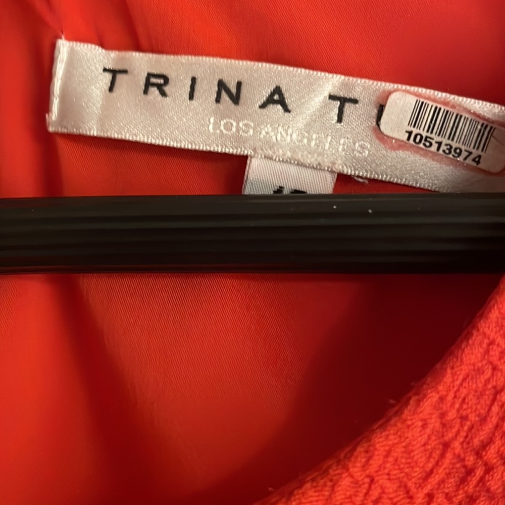 Gently used Trina Turk Orange Splash dress size 10 - Picture 8 of 13